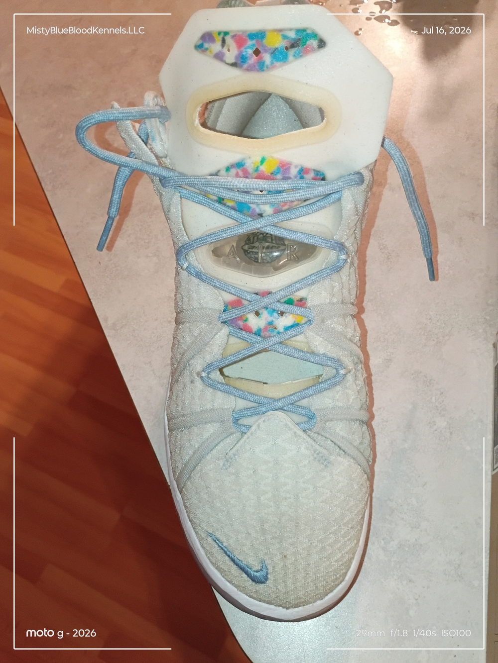 Nike LeBron 18 White,Blue,Clear& Multi Colored Basketball 🏀 Shoes - Picture 6 of 16